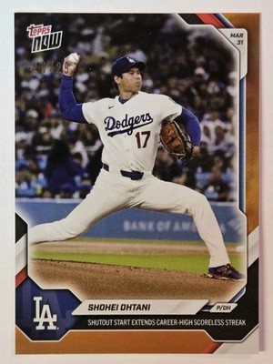 Shohei Ohtani 2026 Topps Now Orange Foil #/25 Shutout Start Scoreless Streak #37