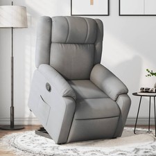 Stand up Recliner Chair Light Gray Fabric