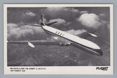 BOAC DE HAVILLAND DH COMET 4 1958 REAL PHOTO POSTCARD RPPC B.O.A.C. 