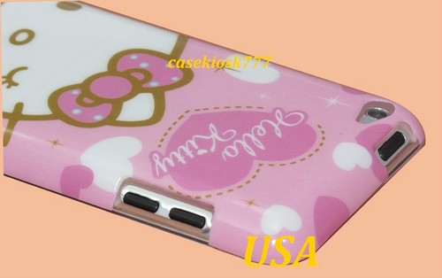 for iPod touch 4th 4 th 4g itouch hard back case pink hot pink white - Picture 3 of 3