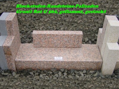 Palisade Randsteine  Blockstufen Granit Padang Cristal Basalt Stufen