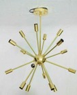 Mid Century Sputnik 16 Lights Brass Chandelier Handcrafted Modern Antique Lights
