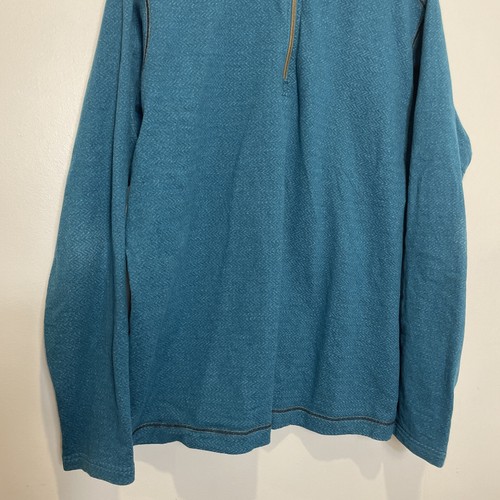 Robert Graham Men's 1/4 Sweater Teal Herringbone Cotton Sz 2XL Classic Fit - Picture 4 of 9