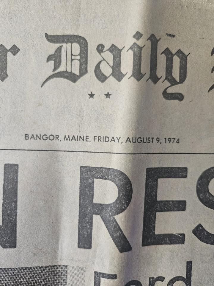 Nixon Resigns Bangor Daily News August 9 1974 Complete Section A eBay