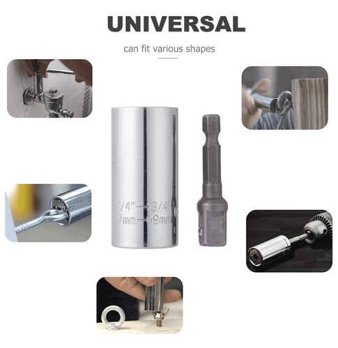 Universal SOCKET Wrench Magical Grip Alligator Multi Tool with Drill Adapter - Picture 3 of 11