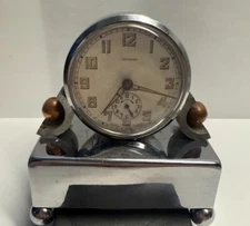 Rare Vintage Apollo Swiss Musical Alarm Clock Mechanical Wind Up 7J Working
