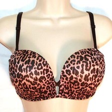 Victoria's Secret Bombshell Add-2-Cups Multi-Way Bra 34C Leopard NEW 