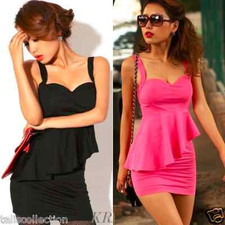 Sweetheart Cut Out Cross Back Mini Bodycon Hot Dress in Pink or Black - 8297