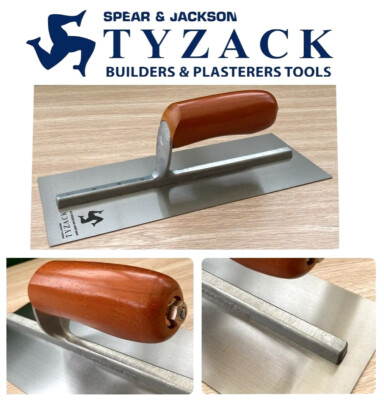 TYZACK WHS 11'' Edelstahl Auflegen Putzkelle Gipser Kelle Holz HDL