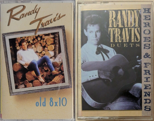 Randy Travis Cassette Tape Lot Old 8x10 / Duets Heroes and Friends Country Music