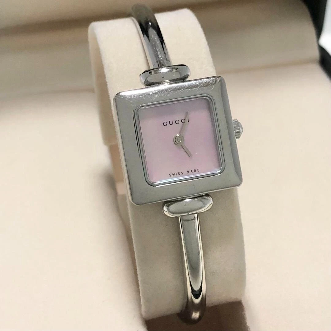 Gucci 1900L Watch Quartz 20mm Women s Pink Dial Swiss Made Square
