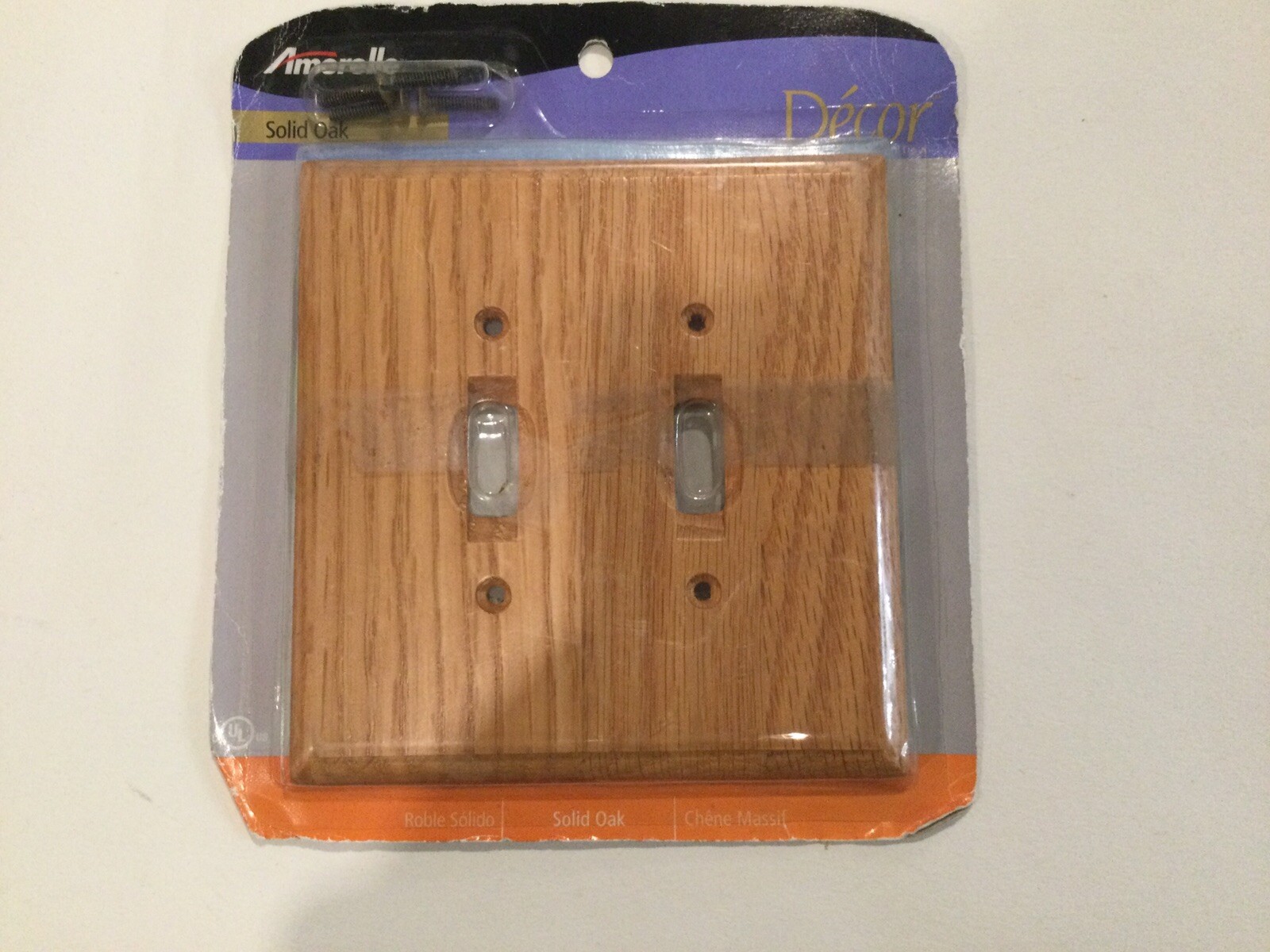 Double Light Switch Toggle Solid Oak Wood New Decor Light 2