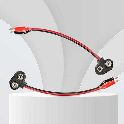 100x 9V Battery Snap Connector to Dual Alligator Clips Power Testing Line Cable - 第 7/8 張圖片