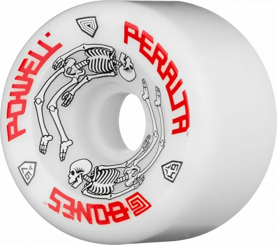 Powell Peralta G BONES Skateboard Wheels 64mm 97a WHITE