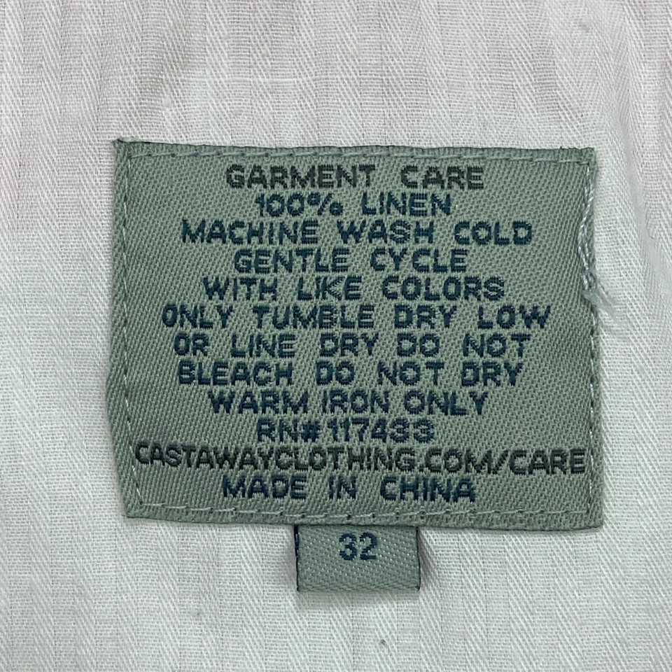 Castaway Nantucket Island Shorts Men 32 Pink Linen Flat Front Nine Inch Inseam - Image 3 of 4