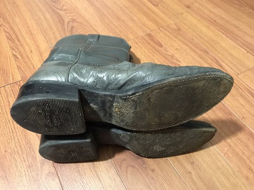 Nocona Gray Leather 10.5 B Men's Western Boots #17740 - Picture 9 of 12