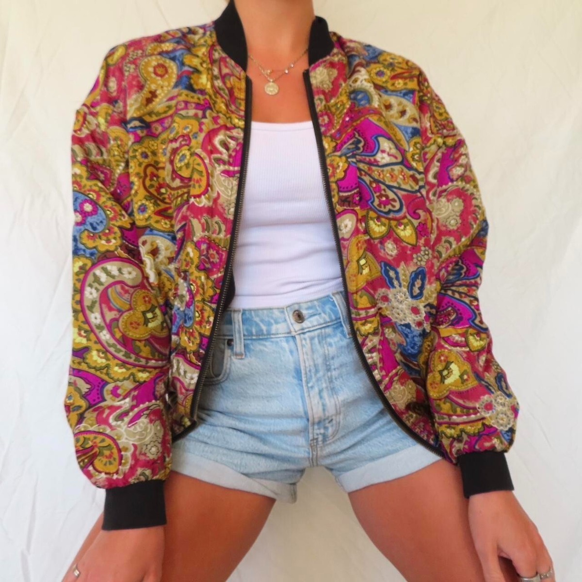ジャケット・アウター robert stock silk jacket Vintage 80 90's Robert Stock Silk Windbreaker COLORBLOCK