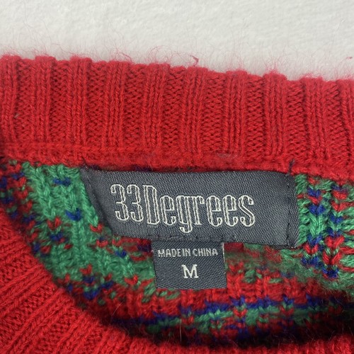 33 Degress Ugly Christmas Sweater Pug Dog Kids Medium Blue Red Pullover Holidays - Picture 6 of 8