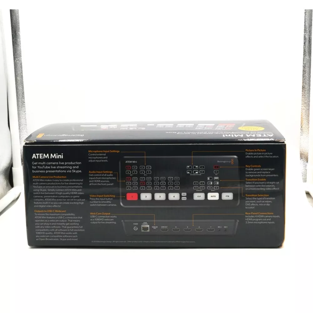 Blackmagic Design ATEM Mini HDMI Live Stream Switcher **OPEN BOX**