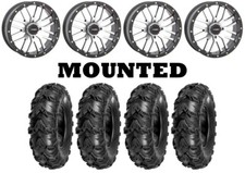 Kit 4 Sedona Mud Rebel Tires 27x10-14 on System 3 ST-3 Machined Wheels FXT