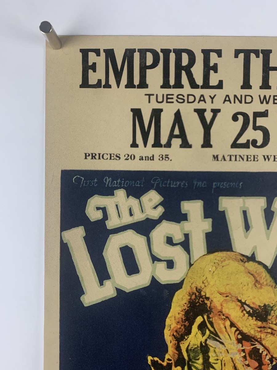 LOST WORLD Original Movie Poster Window Card 1925 Early Sci-Fi T