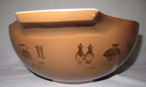 VTG PYREX EARLY AMERICAN CINDERELLA 444 PATTERN 4 QT BROWN GOLD MIXING BOWL (1) - Picture 7 of 7