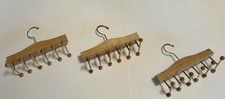 THREE Vintage Wooden Hangers Each Holds 12 Ties, Belts, Scarves or Other Items