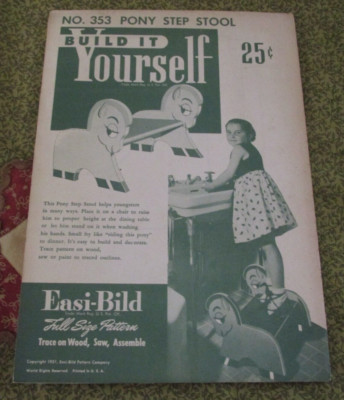 Easi-Bild Build It Yourself PATTERN COMPLETE  NO. 353 Pony Step Stool