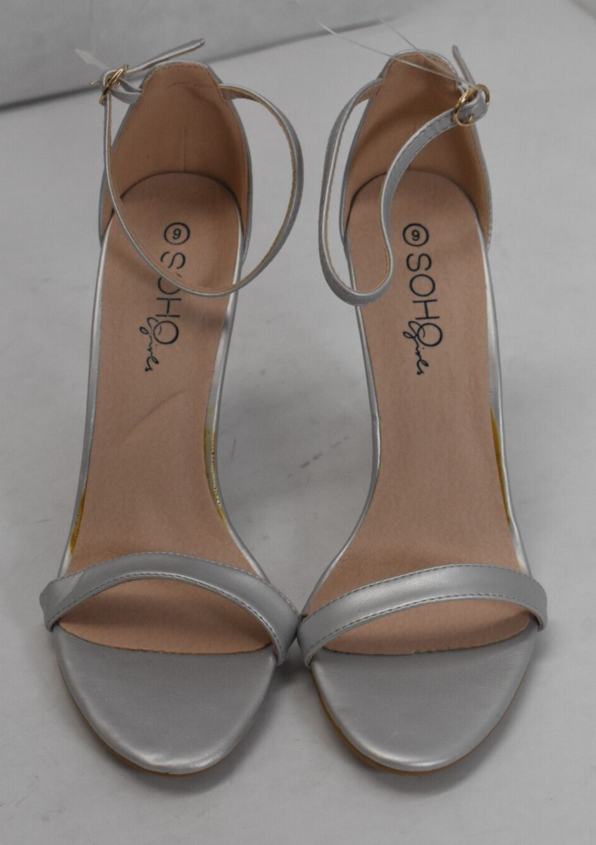 Soho Girls Silver Round Toe Ankle Strap 4-1/2