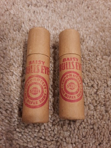 LOT of (2) Vintage Daisy Bullseye Air Rifle Shot Copprotect FULL BB Tubes Mich.