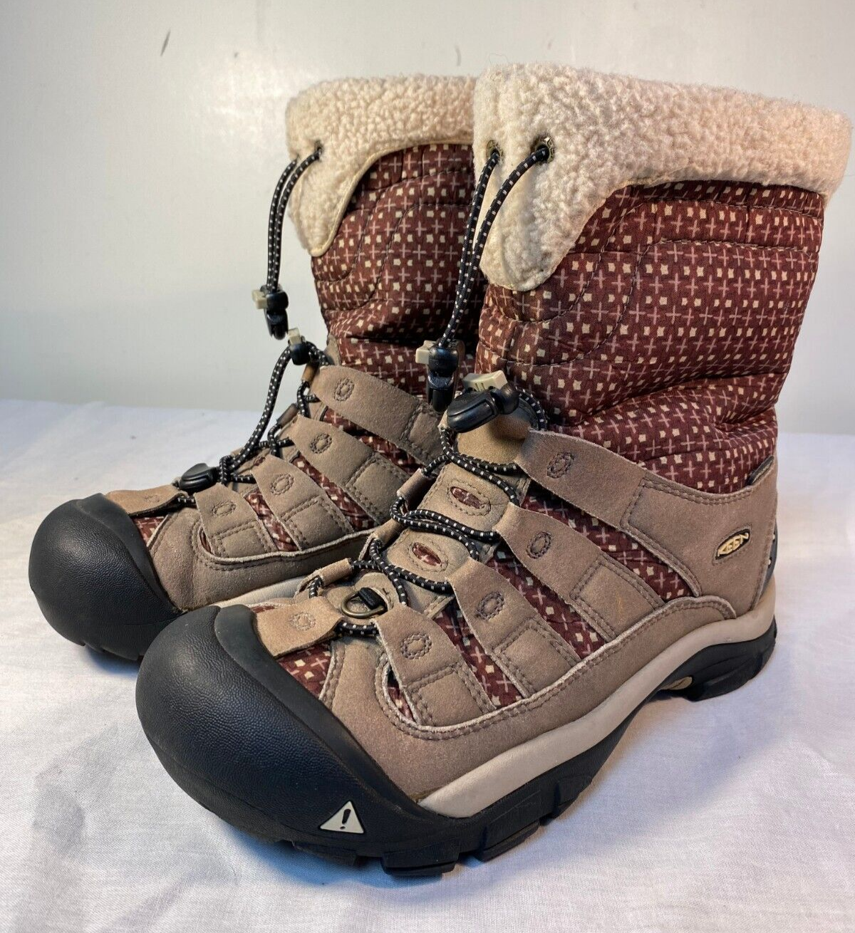 Stivali isolati KEEN Winterport II da donna in pelle marrone impermeabili US 8