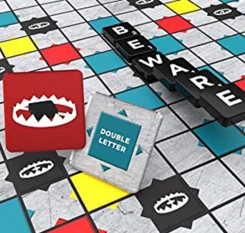 NEW SCRABBLE Trap Tiles Family Board Game of WORD WARS Traps Racks
