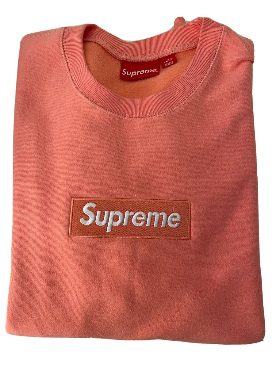 Supreme Box Logo Crewneck Sweatshirt Fluorescent Pink FW18 Supreme Box Logo Crewneck Sweatshirt Fluorescent Pink FW18