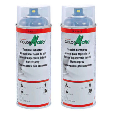COLORMATIC 1K Teppich Farbspray anthrazit 2x400 ml Fußmatten Teppich Farbe Auto