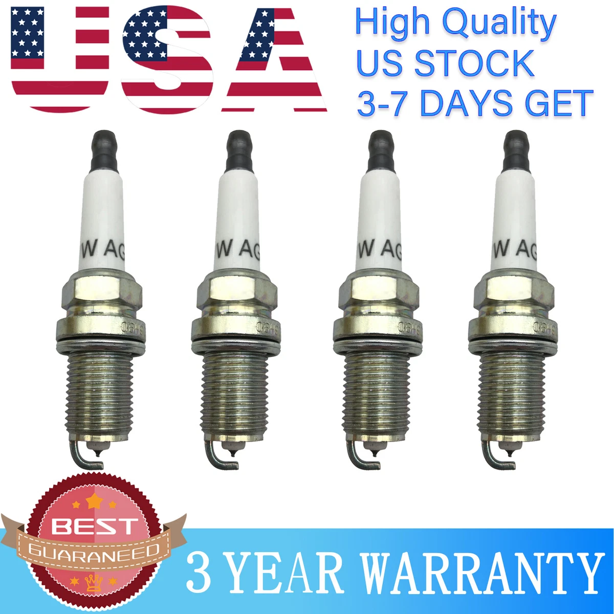 OEM Double Platinum Spark Plug 4X Set 101905631H FIT VW AUDI 2.0 