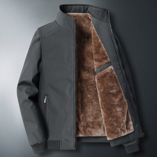 New Mens Winter Warm Jacket Coat Loose Casual Long Sleeve Fleece Coat