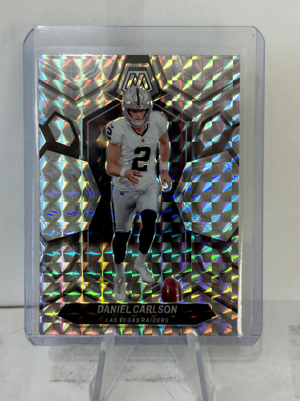 Daniel Carlson 2024 Panini Mosaic Silver Mosaic Prizm Las Vegas Raiders