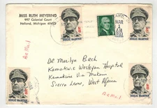 DOUGLAS MACARTHUR 1424 FOREIGN DESTINATION AIRMAIL SIERRA LEONE WEST AFRICA