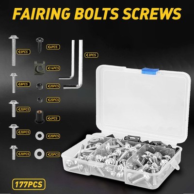 Silver Fairing Bolt Screws Kit For Kawasaki Ninja ZX6R 7R ZX9R ZX12R ZX14 AUXITO