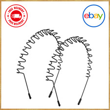 2Pcs Metal Head Bands for Women's Hair, Spring Wave Non Slip Mens Black