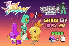 ✨COMBO SHINY ALPHA TORCHIC & TREECKO & MUDKIP ✨6IV MAX EV⭐POKEMON LEGENDS ZA