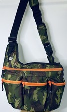 Diaper Dude Messenger Dad Cross Body Diaper Bag Camouflage Green Orange
