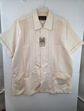 Guayaberas Piramide Copacabana 2-Pocket Satin Shirt Men's sz 42 NWT