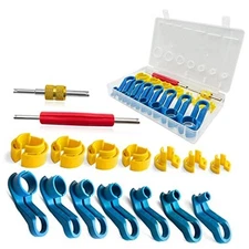 16PCS Car AC Fuel Line Disconnect Removal Tool Set with Storage Box, Valve 
