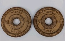 2 Vintage Billard Barbell 2 1/2Lb Plates Dimpled Weight Plates Total 5LB