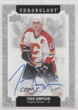2018-19 Upper Deck Chronology Franchise History Todd Simpson #FH-CA-TS Auto 6wp