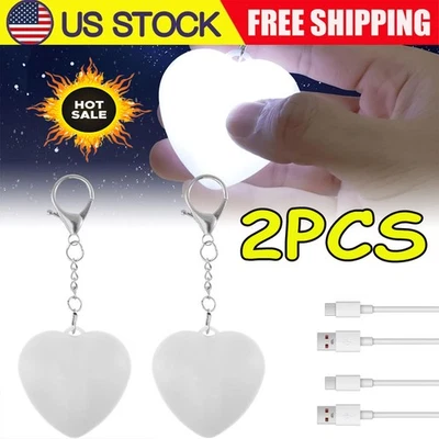 Heart Pattern Touch Sensing Light Portable Handbag Light LED Creative Gift 2PCS