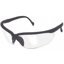 Not Applicable Reader Safety Glasses, Black Wraparound Frame, 2.0 Diopter, Clear