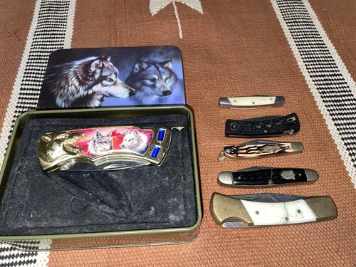 Lot Of 6 Small Pocket Knifes Winchester Uncle Henry Camillus Brass 