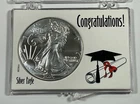 2026 1 oz American Silver Eagle BU In Graduation Cap & Diploma Snap-Lock Holder
